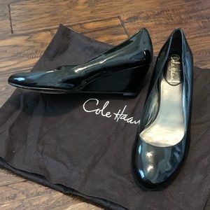Cole Haan Black Patent Leather Wedges